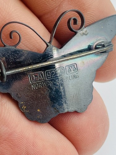 ノルウェー製 DAVID-ANDERSEN エナメル蝶モチーフブローチ DAVID