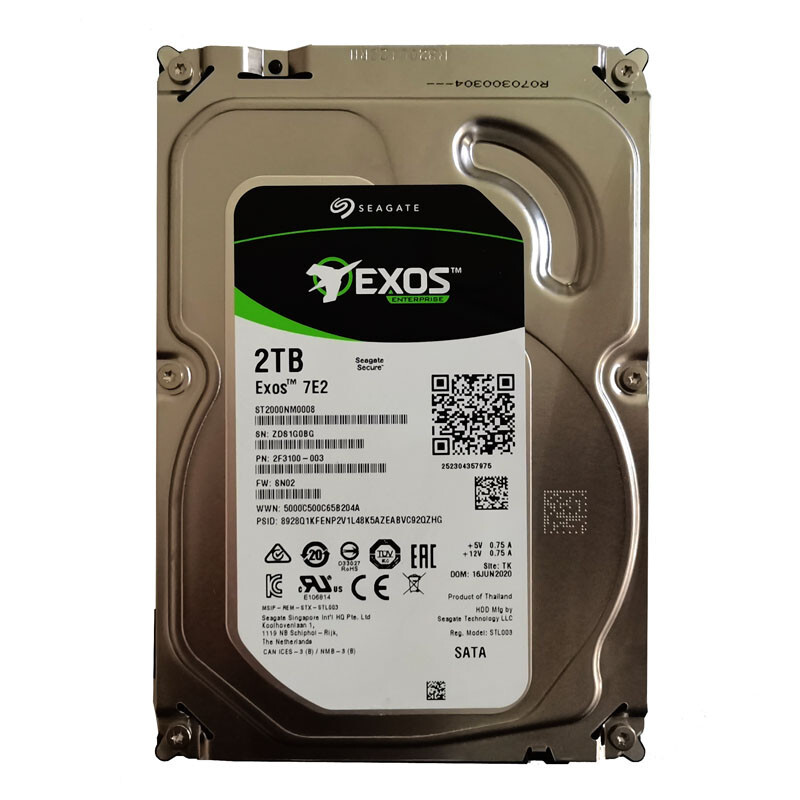 Seagate Exos 7E2 2TB,7200 RPM,128MB 3.5 inch Internal Hard Drive
