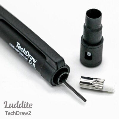 LUDDITE TechDraw2 Aluminum Drafting Mechanical Pencil 0.5 mm Black