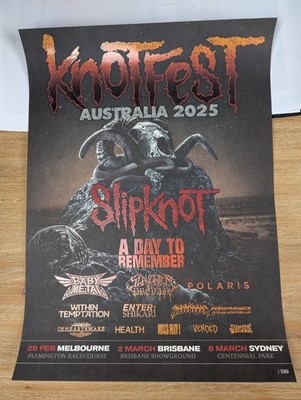 Slipknot Knotfest 2025 Australia Poster (BabyMetal, A Day To