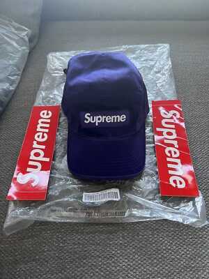 Supreme Washed Chino Twill Camp Cap Dark Purple (Fw21) Brand New
