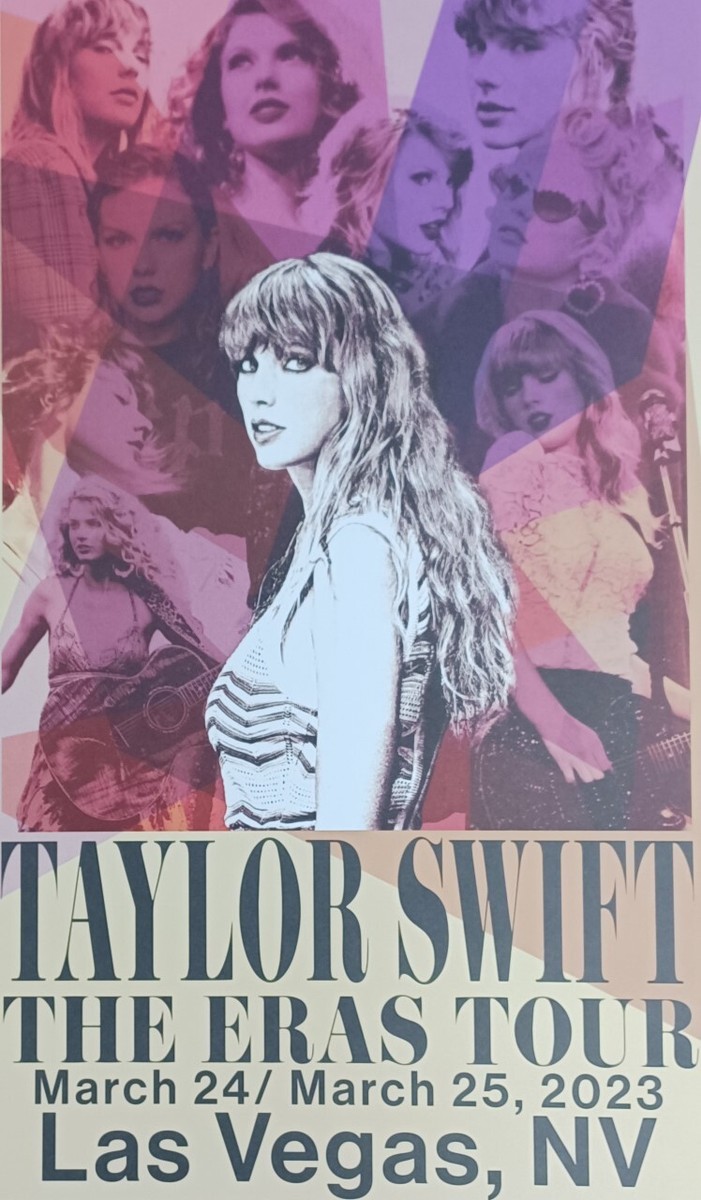 TAYLOR SWIFT Tour Poster Allegiant Stadium 03/24-25/2023 14