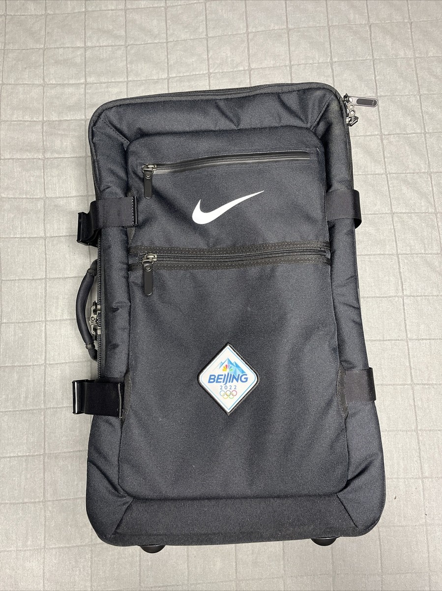 NIKE FiftyOne49 Black Cordura Carry-On Luggage Bag w/ Wheels TSA