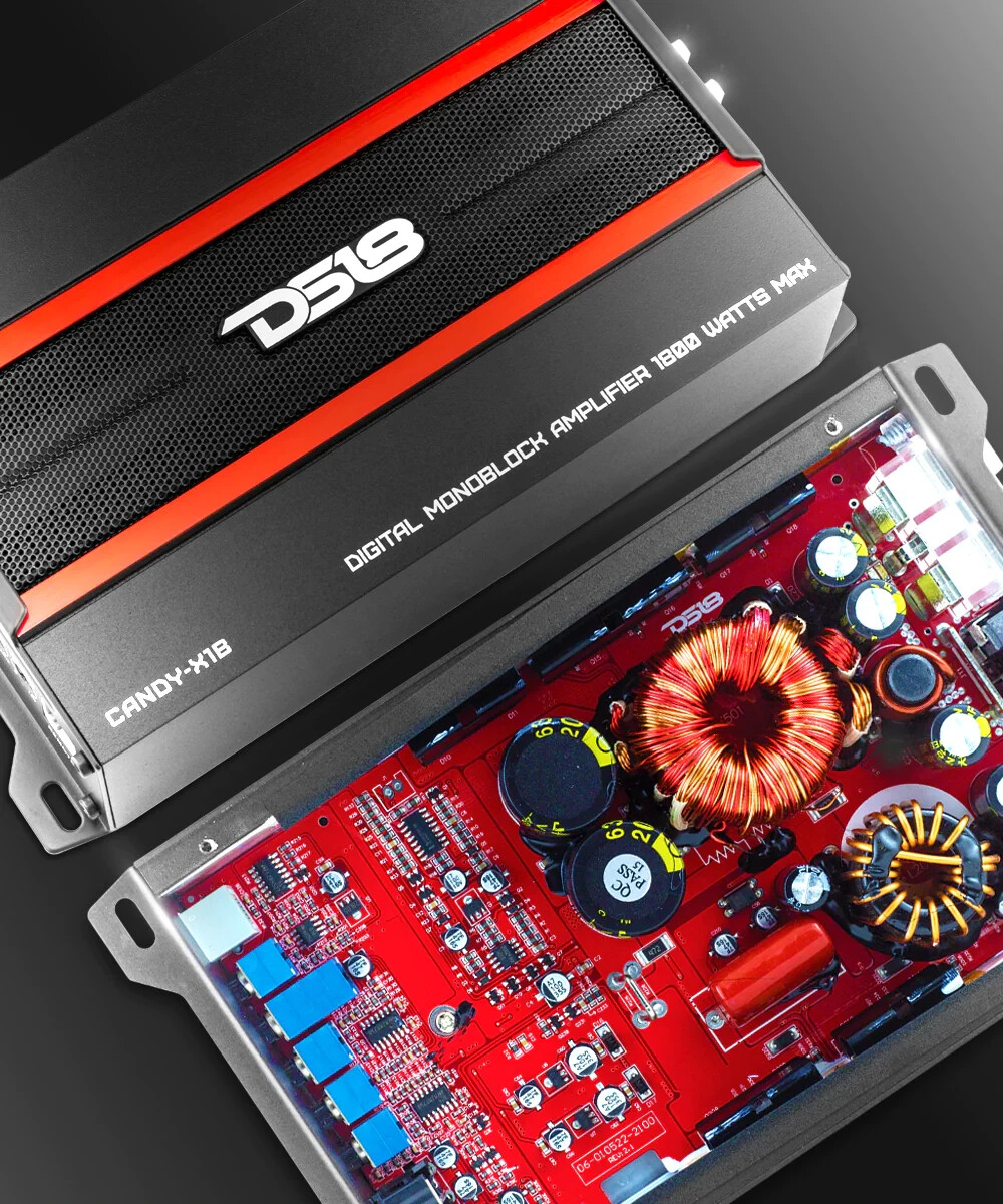 DS18 Candy-X1B 1800 Watt Monoblock Digital 1 Channel Amp Mini Car