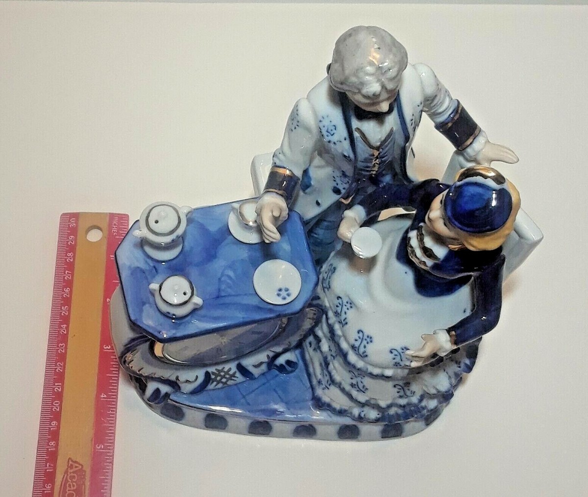 Rare porcelain vintage mechanical table clock Japan SILVIA Passed