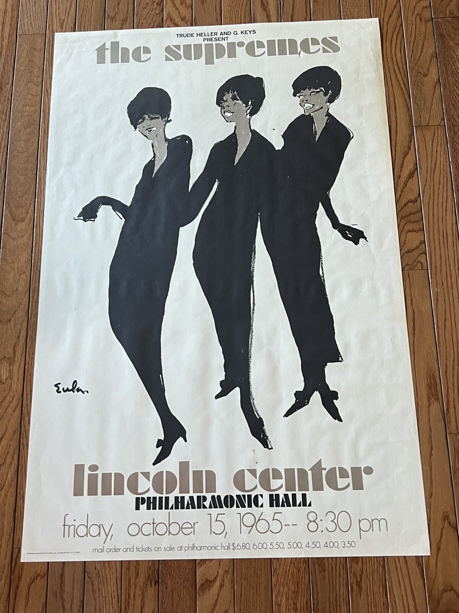 Vintage Original 1965 Poster The Supremes Lincoln Center Read