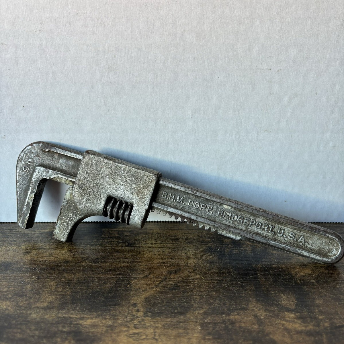 Vintage BHM Corp USA 9” Inch Adjustable Monkey Pipe Wrench | eBay