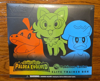 New Sealed Pokemon Center Paldea Evolved Elite Trainer Box ETB