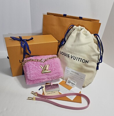 Louis Vuitton M21320 Exotic Leather Pink Shearling Fur Fuzzy Twist