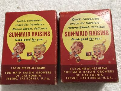 2 DIFFERENT VINTAGE SUN MAID RAISINS SMALL BOXES | eBay