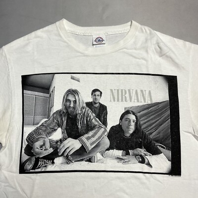 Vintage Nirvana Band Portrait T-Shirt Kurt Cobain 1996 | eBay