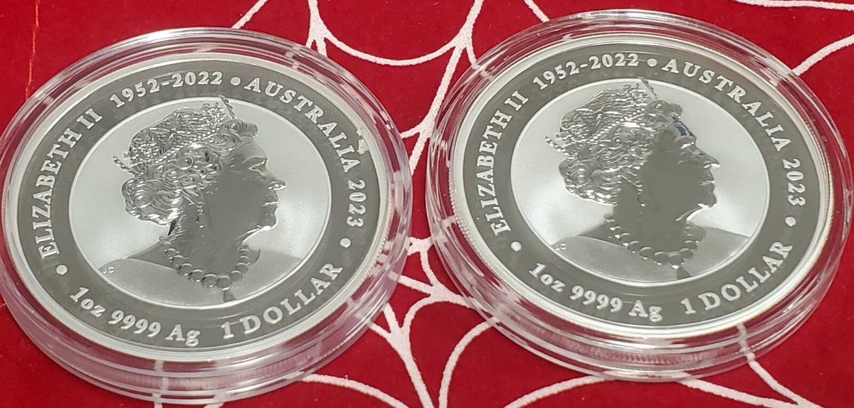 2023 Australia 🐲1 oz RED & Green DRAGON & KOI 🐟Silver Coins Must