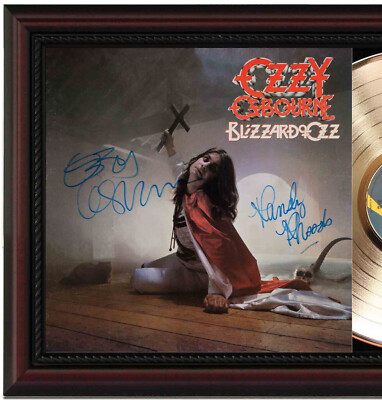 Ozzy Blizzard Of Ozz Framed Cherry wood Reproduction Signature LP