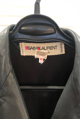 Vintage Yves Saint Laurent Rive Gauche Black Leather Jacket Autumn