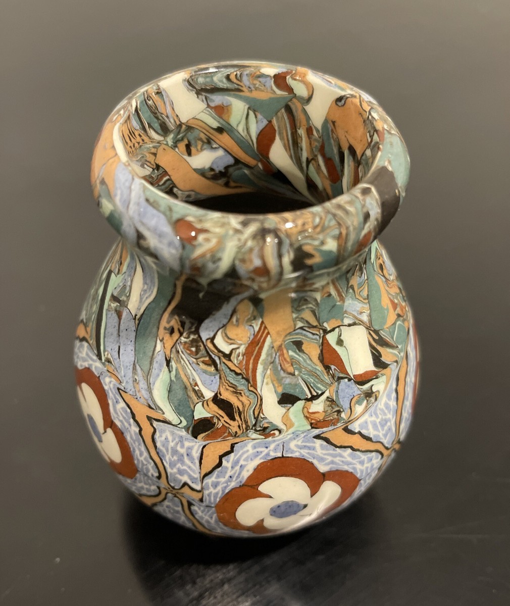 Jean Gerbino Vallauris France Mosaic Art Pottery Cabinet Vase 3.6