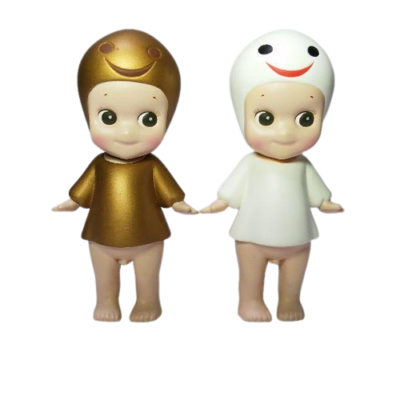 Sonny Angel Figure Halloween 2007 Ghost White Gold Set of 2 Doll