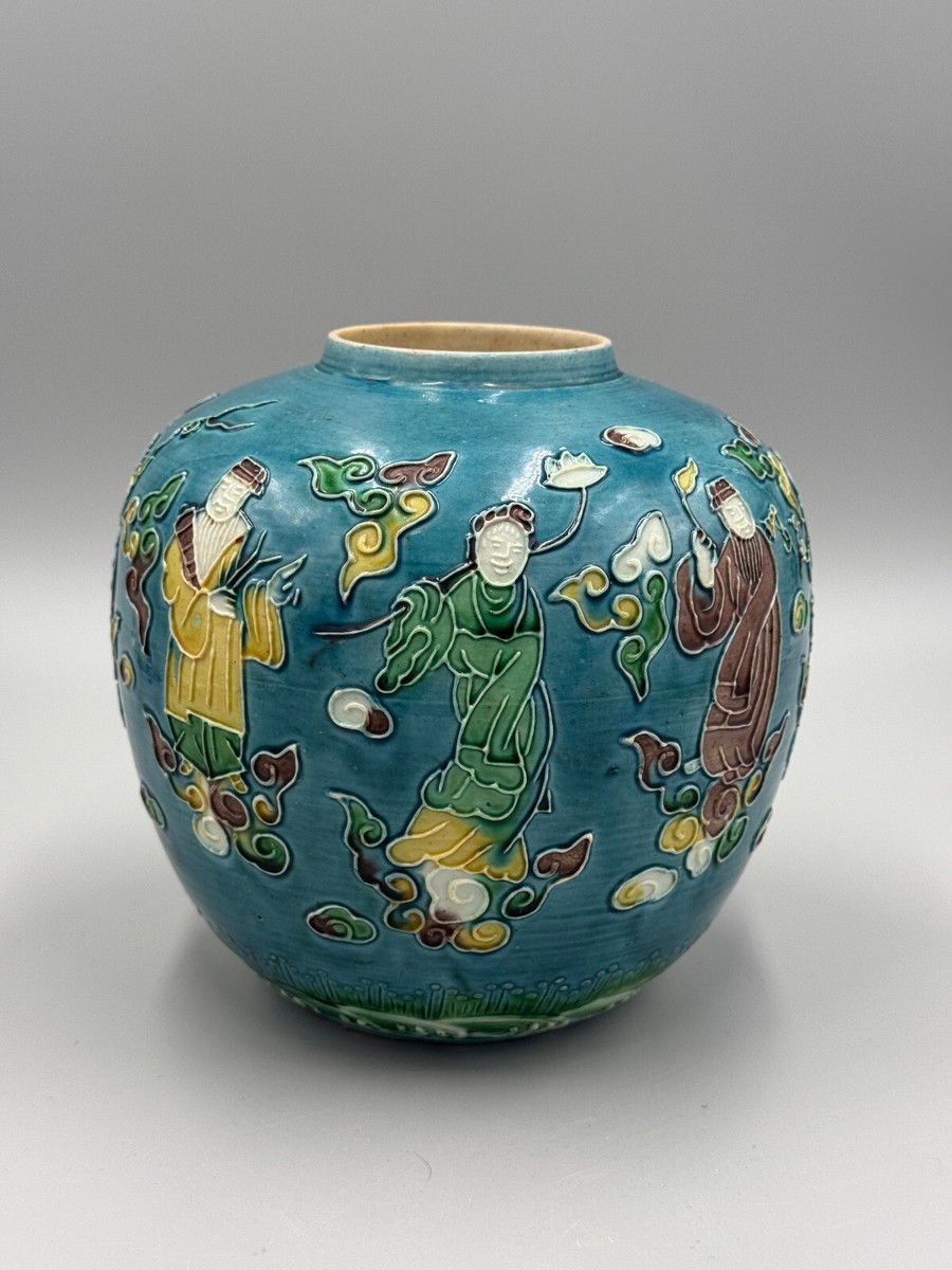 中国 粉彩 人物魚藻文壺 花瓶 M 7499 【公式通販】