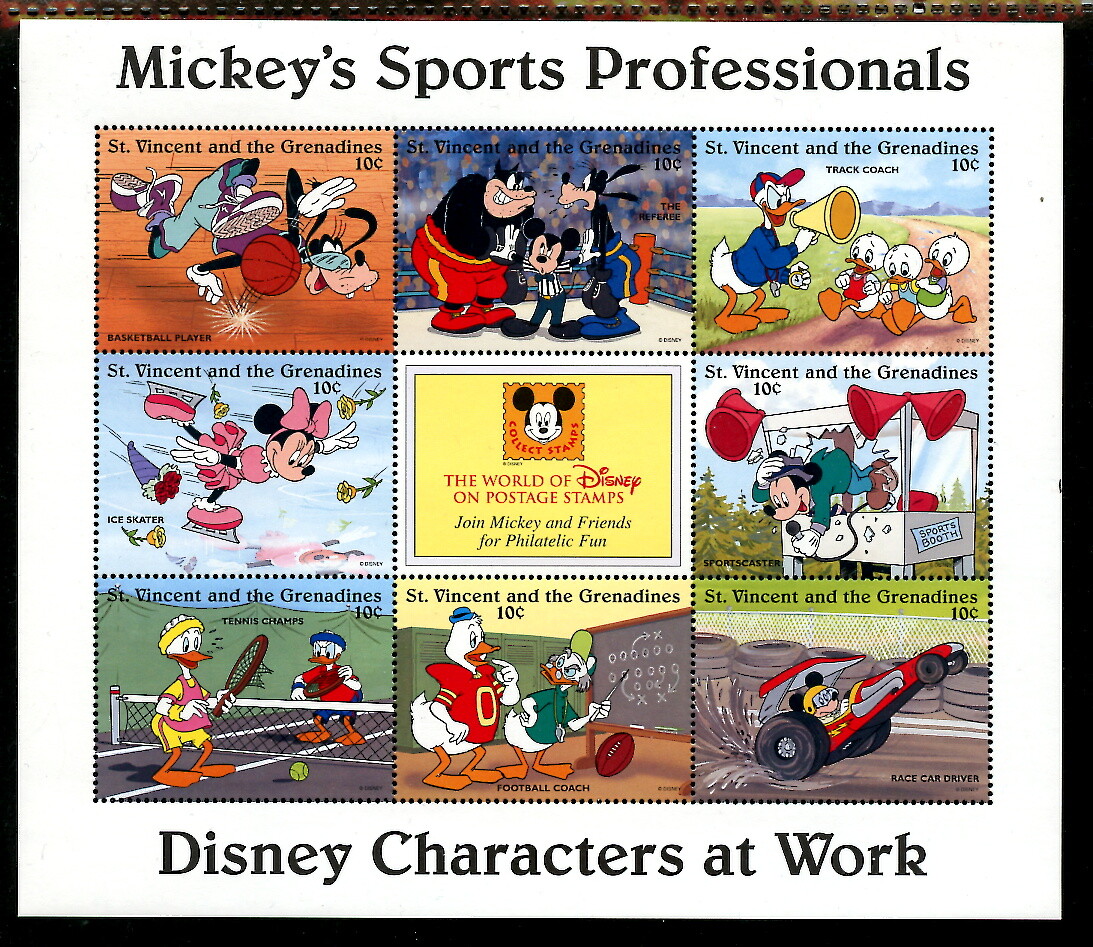 ディズニースタンプギャラリー セントビンセント&ガ―ナ発行ミッキーポ