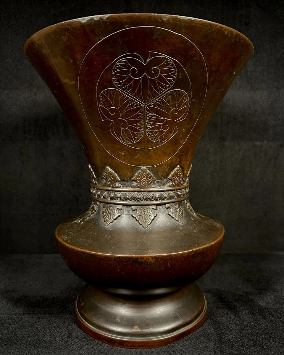 古董 花瓶 古銅製 時代物 古董 花瓶 古銅製 時代物 西京吉田造 銅製