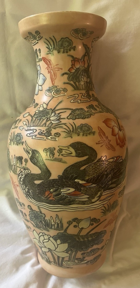 中国 粉彩 人物魚藻文壺 花瓶 M 7499 【公式通販】