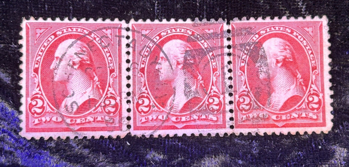 アメリカ ジョージ・ワシントン2セント使用済切手 レッドリネン US
