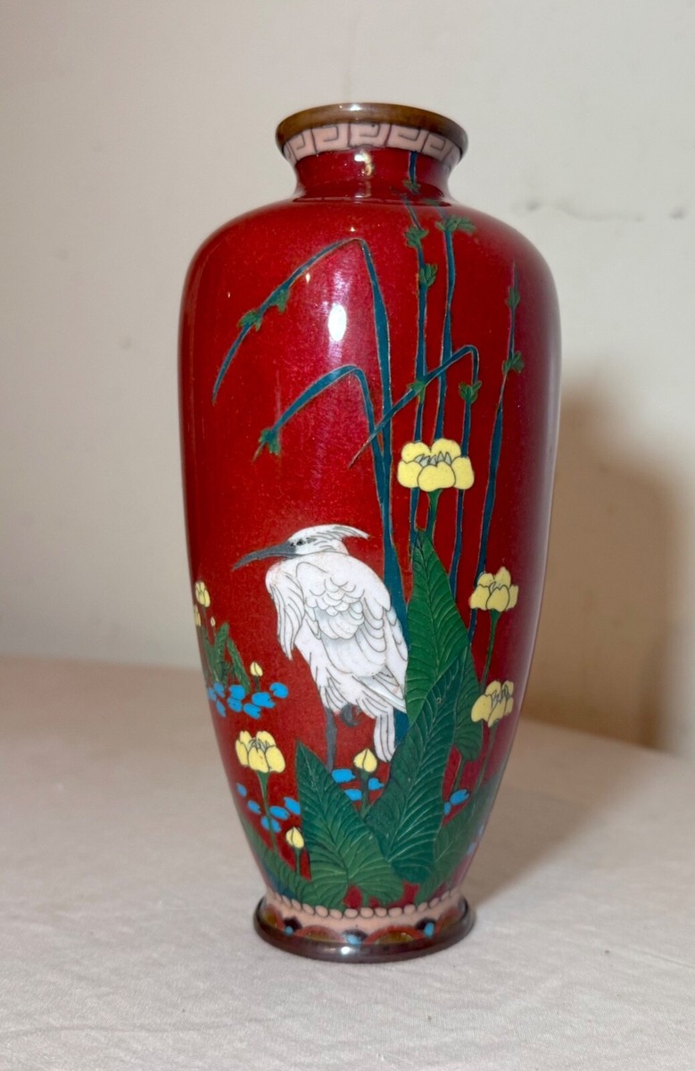 2492 七宝焼 景泰藍 琺瑯 花瓶 2客 【公式通販】