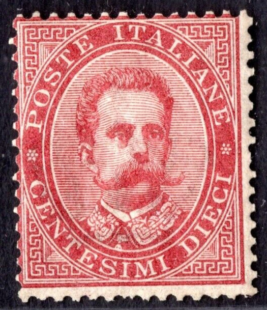ITALY 1879 KING HUMBERTO 10c. SC. #46 O.G. HINGED CAT. VALUE $450