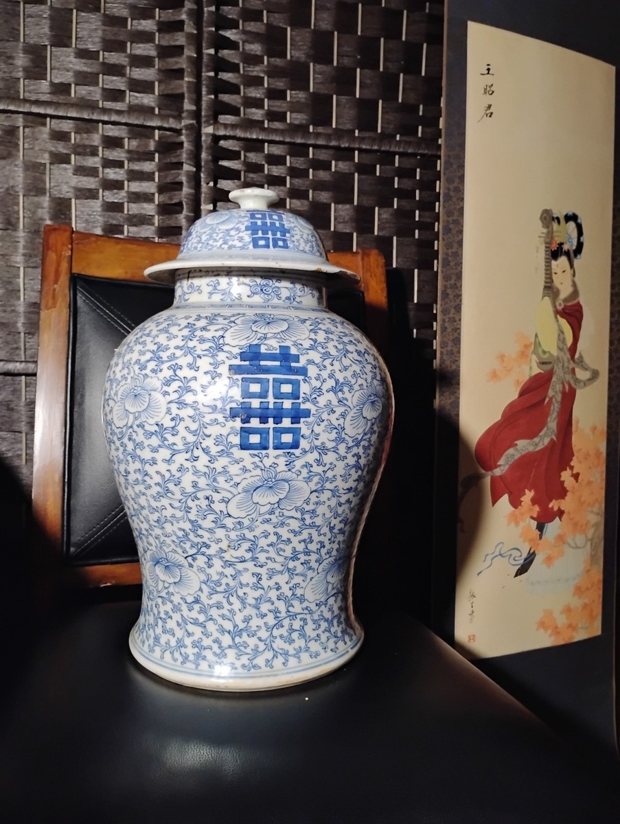 専用 中国古窯 哥窯青磁ヒビ焼 花瓶 高さ約18.4㎝ 東