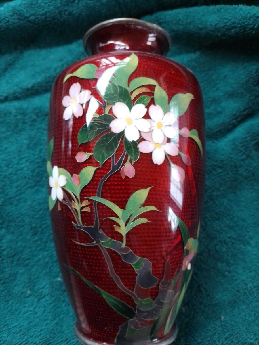 大倉陶園 鳥椿梅柄 花瓶 2317 大倉陶園 梅 椿 鳥 金彩