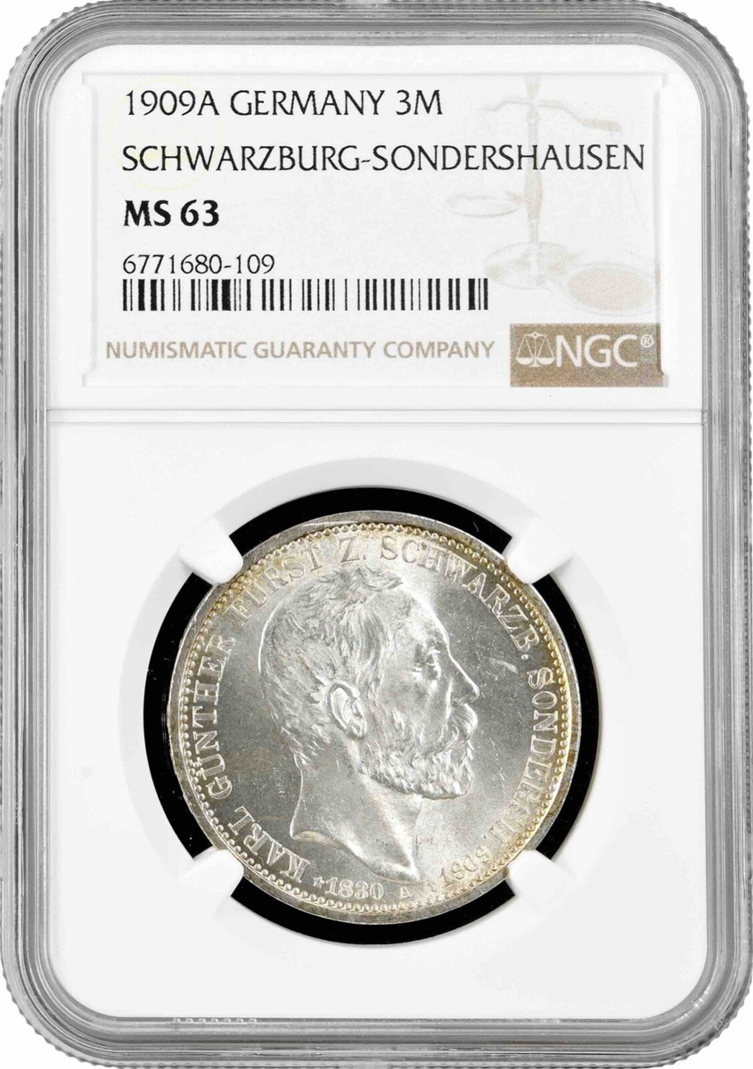極美品NGC-MS63フランス第三共和政1909 銀貨