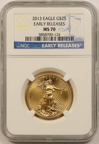 2013 American Gold Eagle $25 Half-Ounce MS 70 NGC 1/2 oz Early