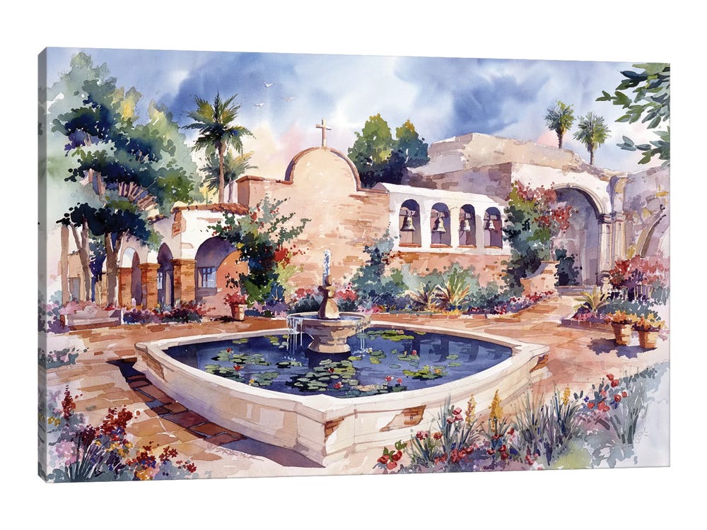 Mission San Juan Capistrano Canvas Wall Art by Bill Drysdale | iCanvas