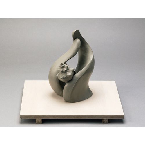 石塑粘土 立体作品 「高い塔の家 No.5」現代美術 art sculpture