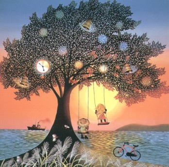 夕日のブランコ