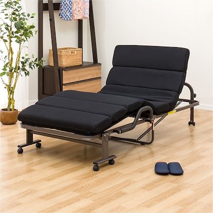 ベッド 折りたたみベッド(レビン2 BR)シングルより少しコンパクト