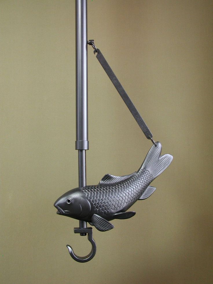 囲炉裏 自在鉤 木彫り 魚(鯉) 【公式通販】