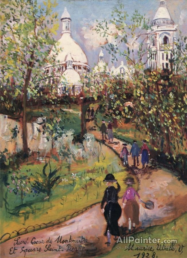 MAURICE UTLILLO モンマルトル・サクレ・クール寺院1934年 油彩