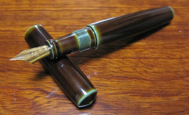 中屋万年筆 ピッコロ碧溜 細字(F) 新品)NAKAYA 中屋万年筆 万年筆