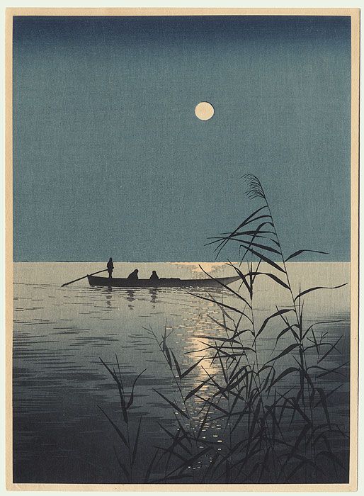 ミャンマー 有名画家 Soe Aung 漁船と夕日 絵画 ミャンマー 有名画家