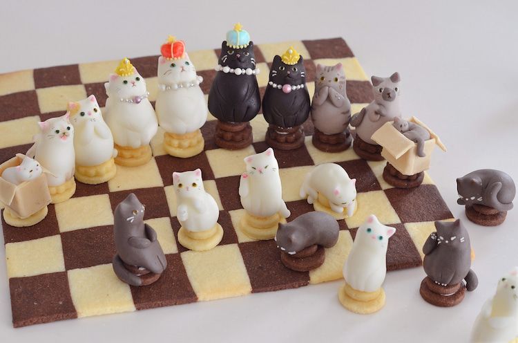 猫チェス手作り焼物