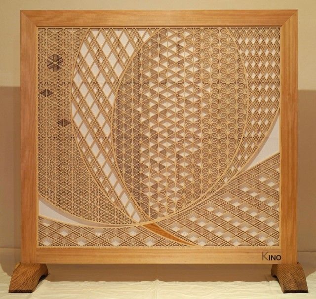 組子細工 組子 衝立 パーテーション 富士山 伝統 販売済み 日本 職人技