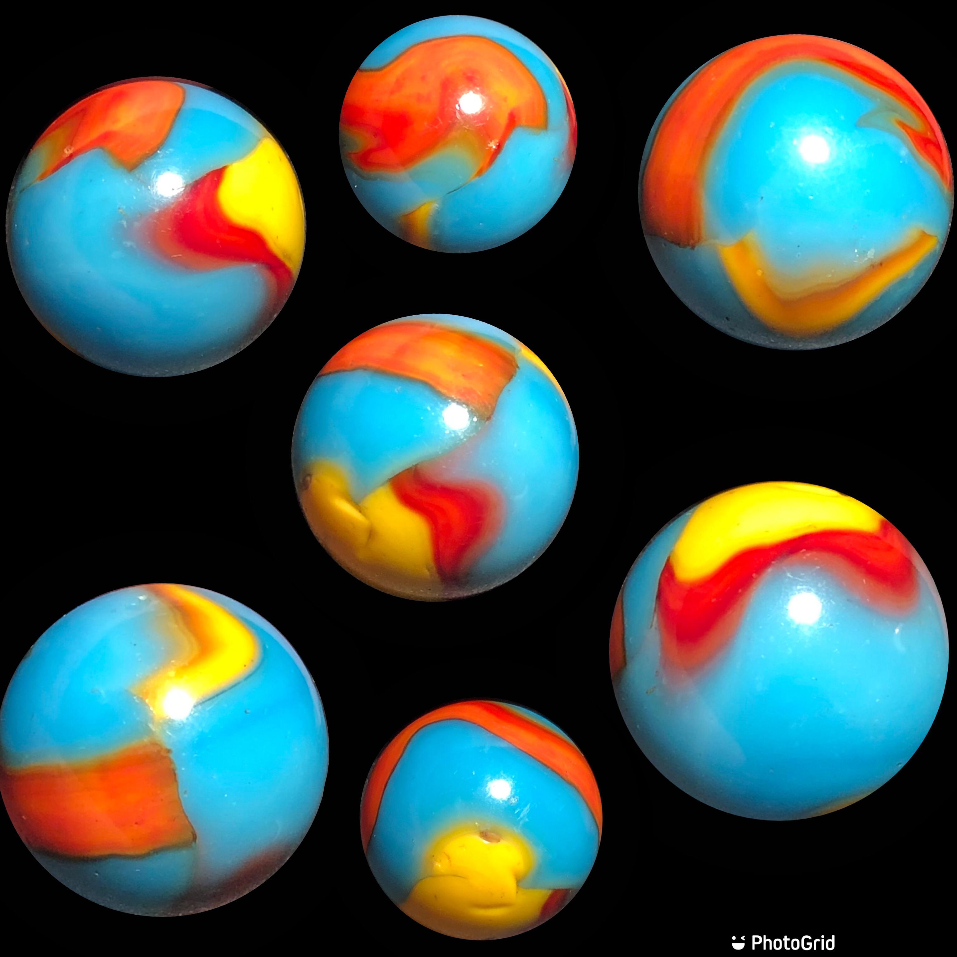 365-299; a nearly 7/8”, Peltier Superman, circa 1927/89. : r/Marbles