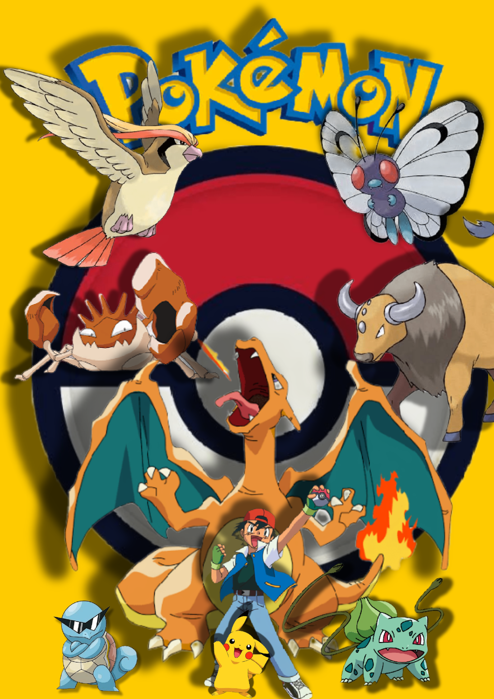 カントー地方のポケモンポスター作ったんだけど、どう？（初めて） : r