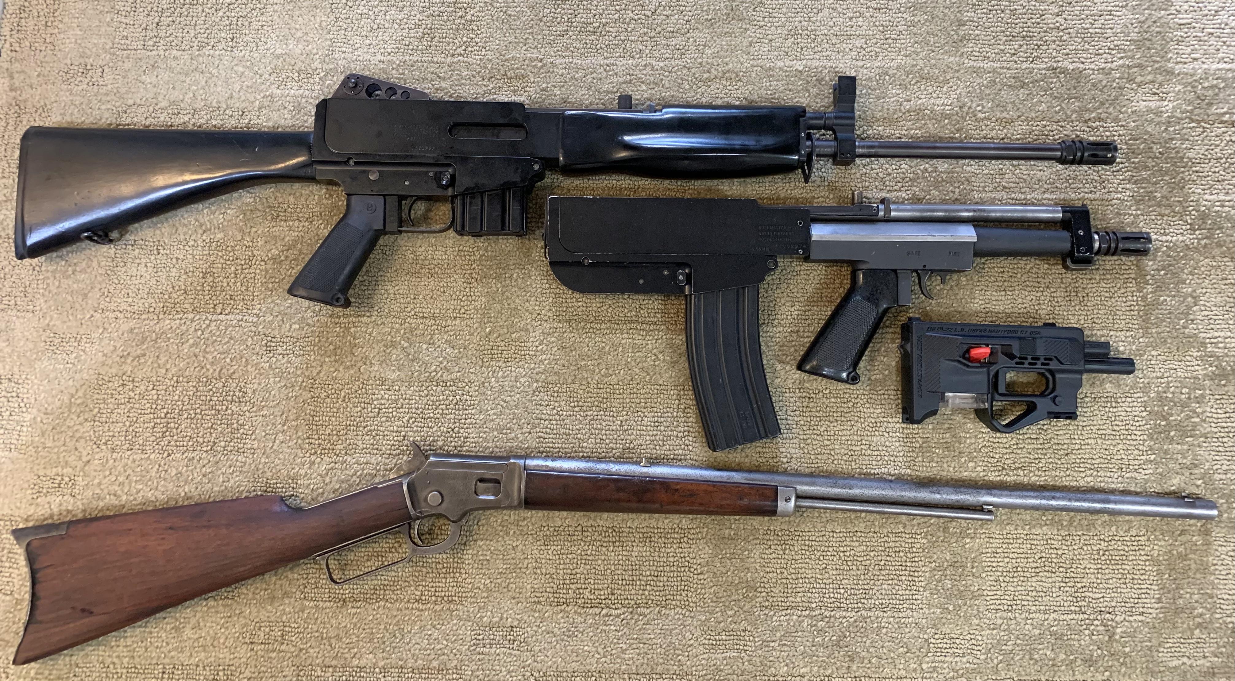 Some of my oddities: Zip22, Gwinn ARM Pistol, Gwinn Bushmaster