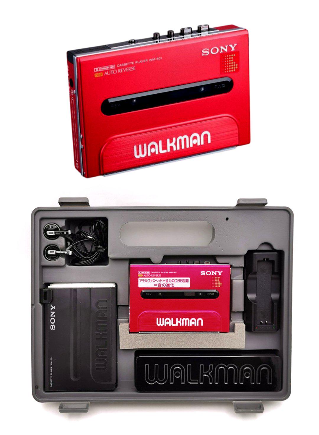 いきなり良音！SONY WM-II(WM-2)カセットウォークマン可動品レッドQ