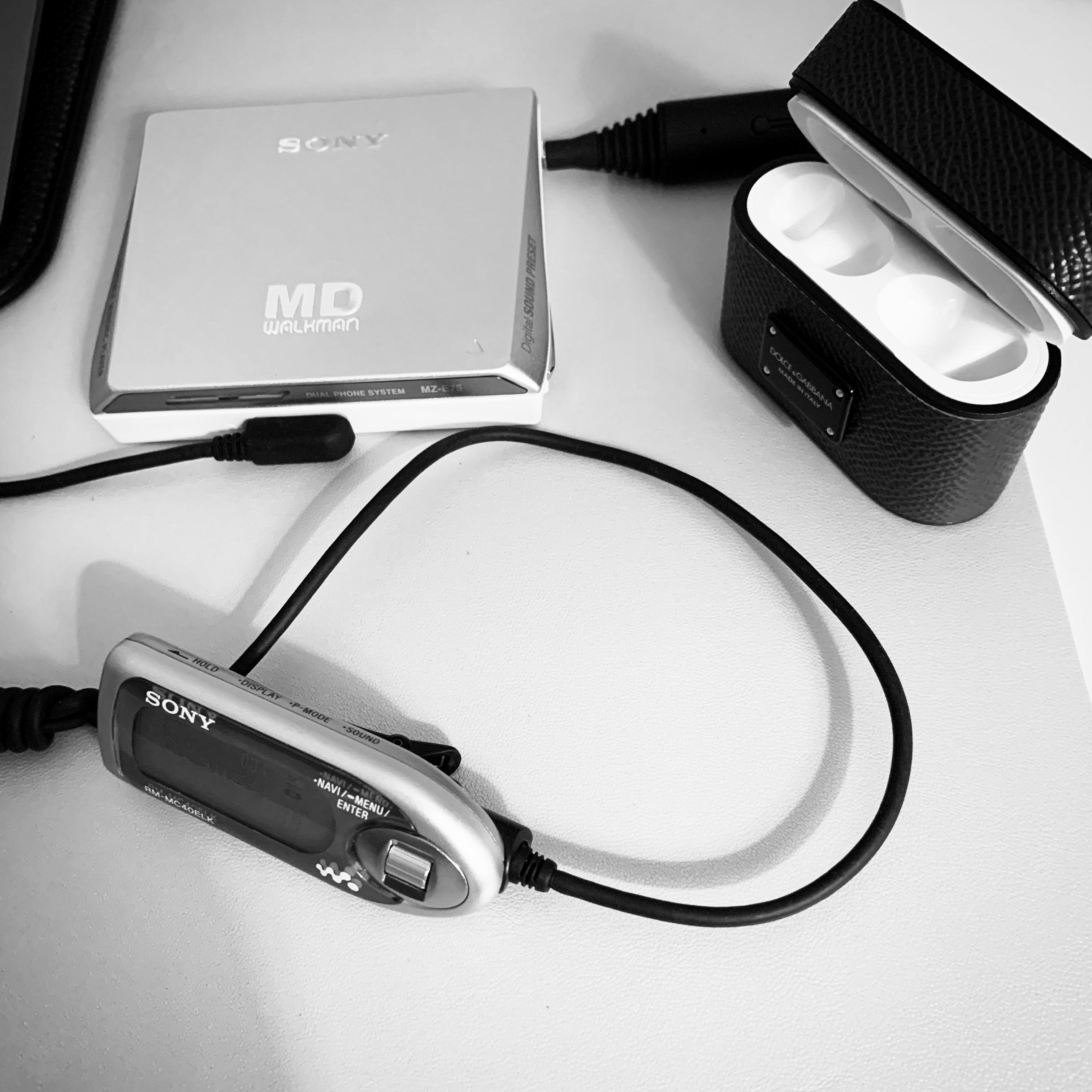 Sony MZ-E75 with Airpods Pro with bluetooth transmitter : r/minidisc