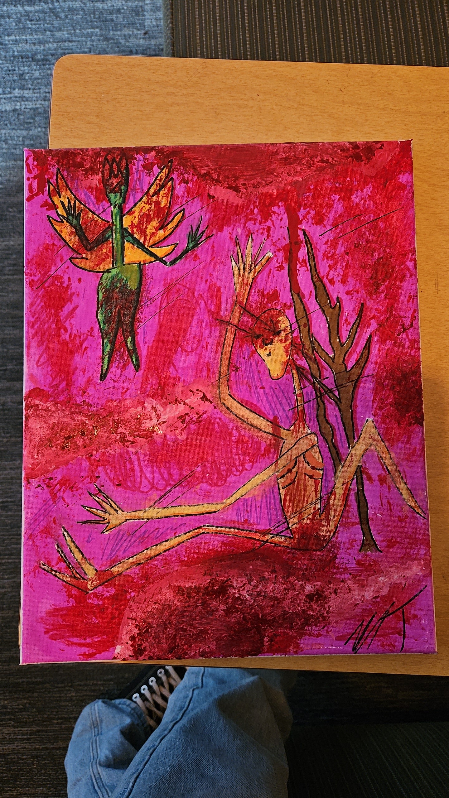 今日これ描いたんだけど、カート・コバーンの絵にインスパイアされて