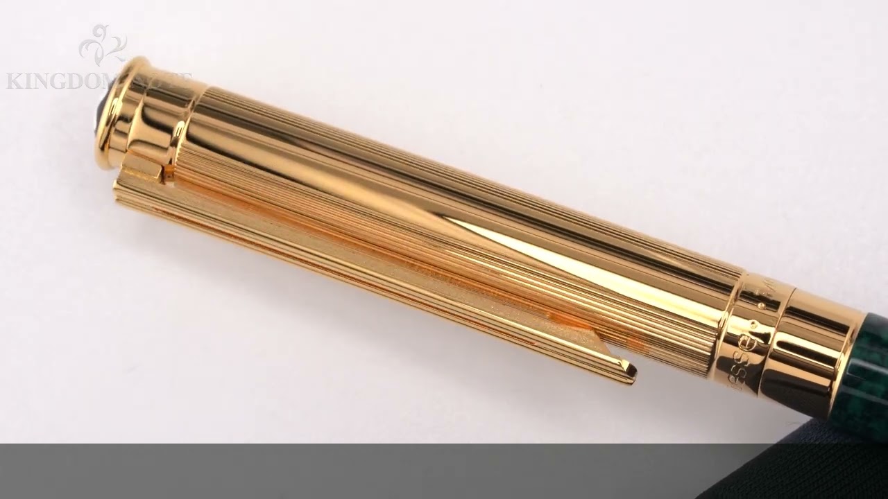 モンブランノブレス・オブリージュ緑色の金メッキ万年筆USED 希少