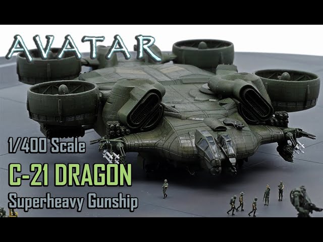 Avatar C-21 Dragon Superheavy Gunship - SLA 3D Printed 1/400 Scale