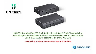 UGREEN Revodok Max 208 Dock Station Accueil 8 en 1 Triple
